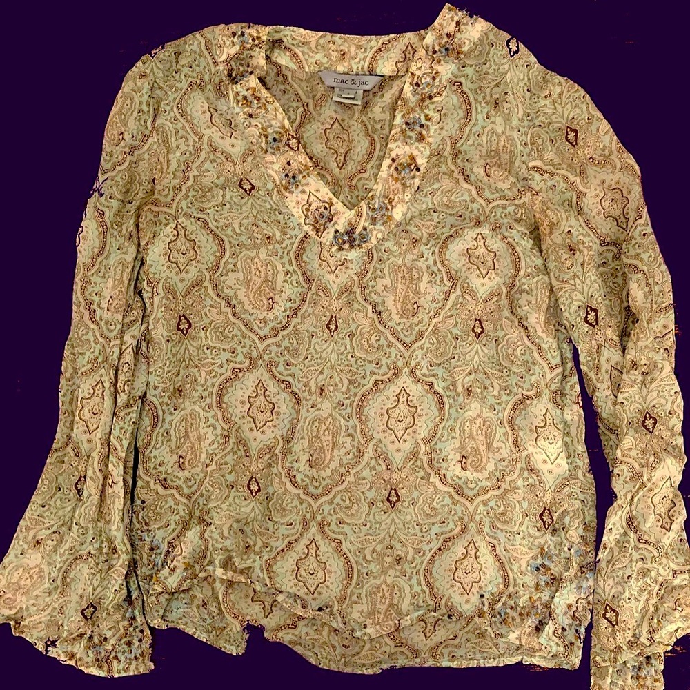 Paisley blouse with beading